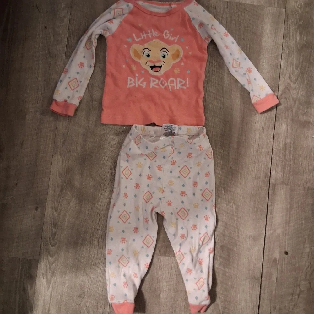 Disney Lion King Baby Girl Nala‎ Pajama Set 18 Mos EUC